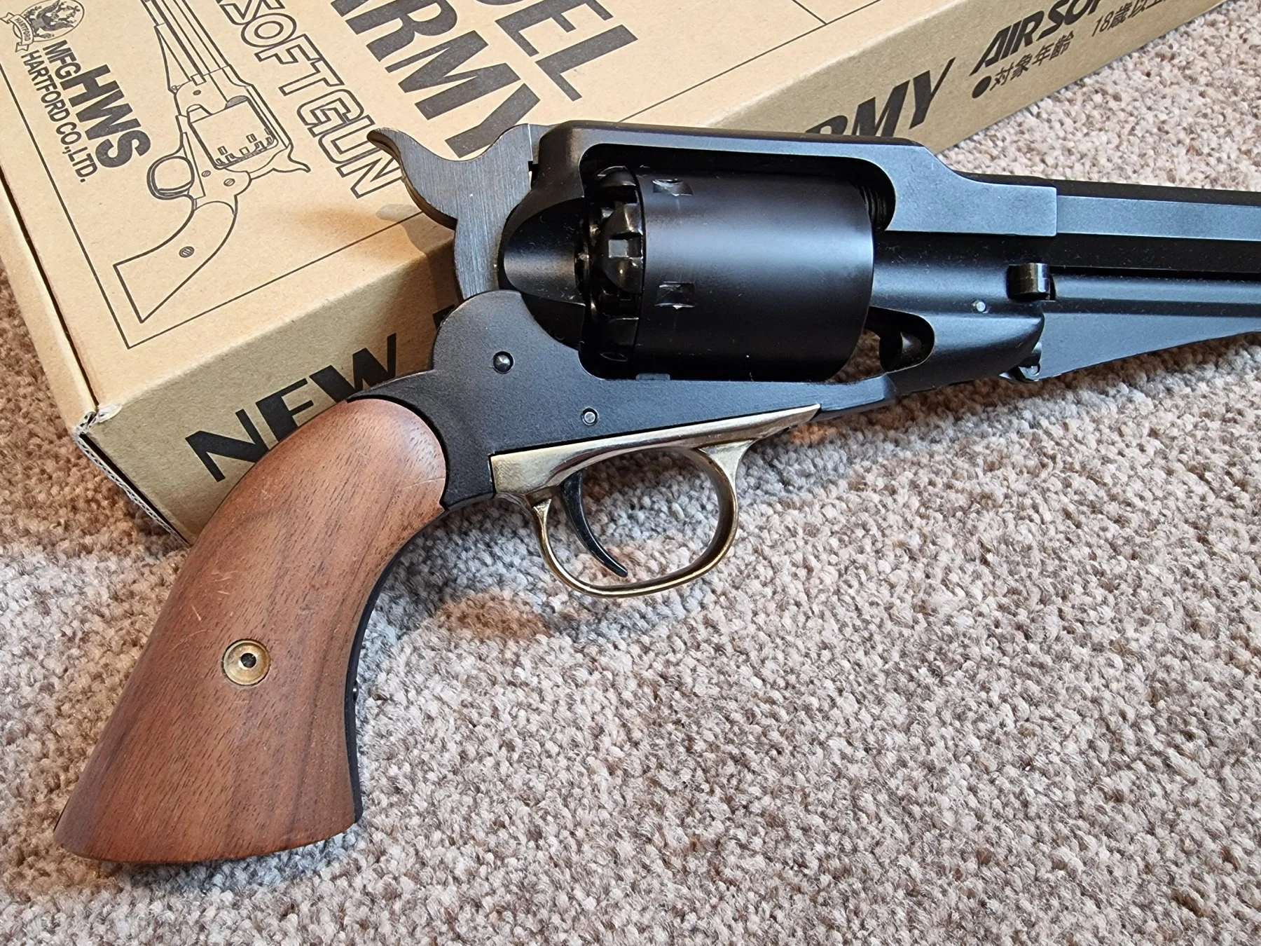 美品！HWS NEW MODEL ARMY REVOLVER Uberti 1858 Remington New Model Army Black Powder Revolver 44 Cal 5.5